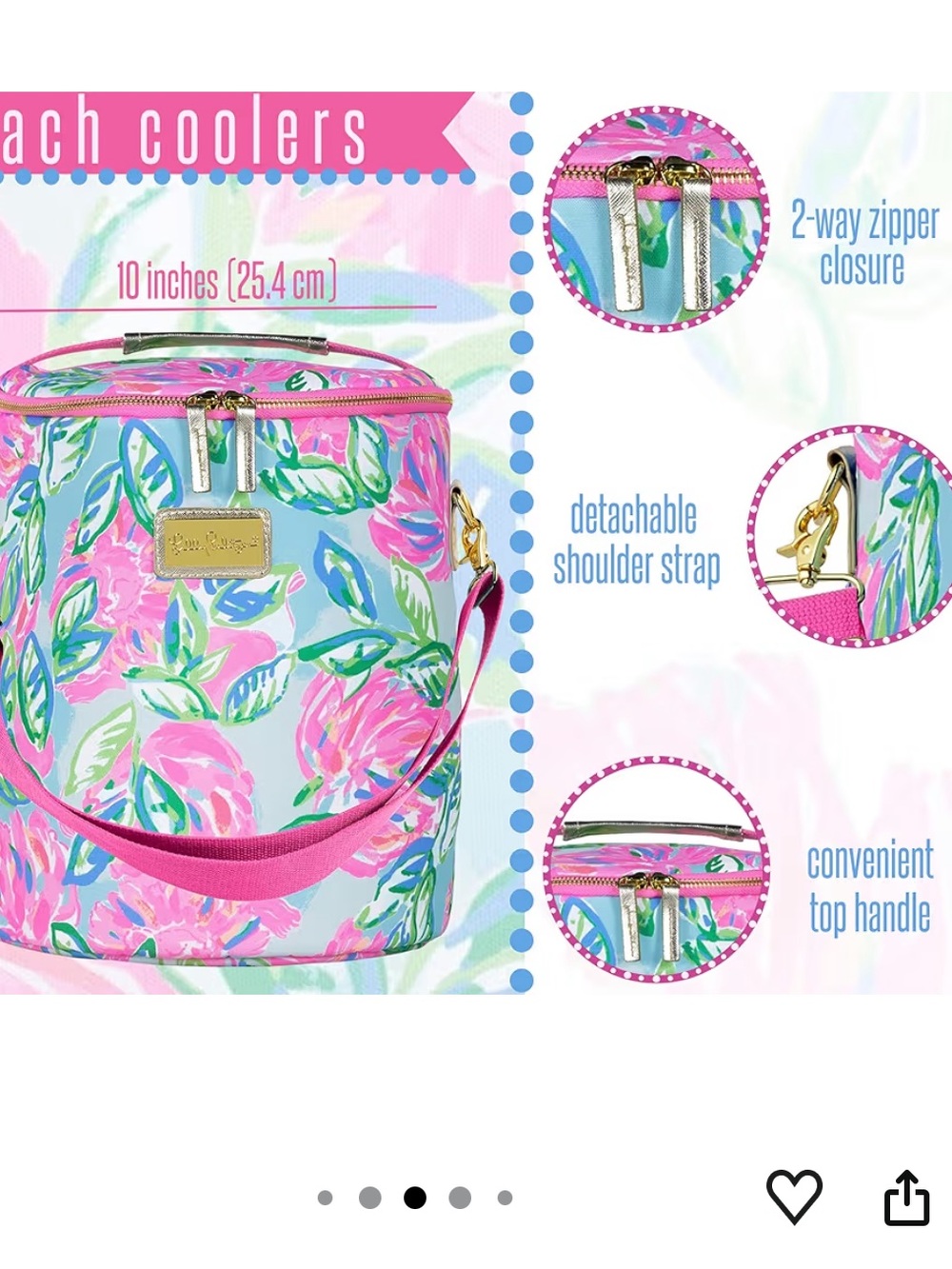 NWOT Lilly Pulitzer Insulated Soft Beach Cooler Totally Blossom - Picture 3 of 11